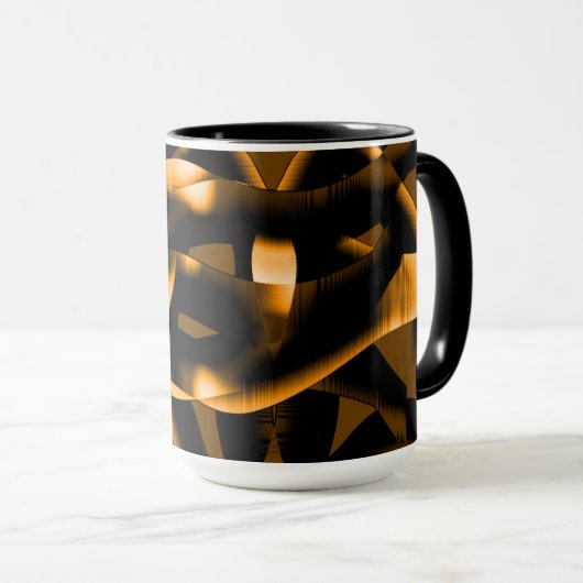 Weird tangle of burnt ribbons, black and orange tasse (VorderseiteRechts)