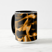 Weird tangle of burnt ribbons, black and orange tasse (Vorderseite Links)