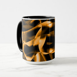 Weird tangle of burnt ribbons, black and orange tasse