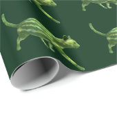 Weird Watermelon Green Cat Hybrid Geschenkpapier (Rolleneckpunkt)