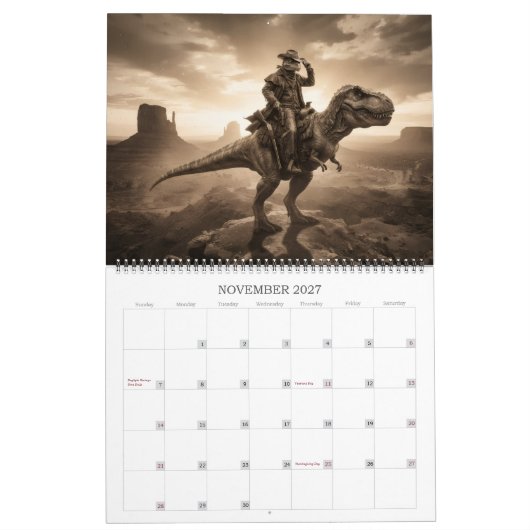 Weird West Alien Cowboy Dinosaur Kalender (Nov 2027)