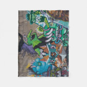 Weird Wicked Wild Hexe Graffiti Fleecedecke (Vorderseite)