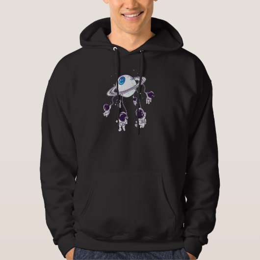 Weirdcore Aesthetic Eyeball Planet Space Astronaut Hoodie (Vorderseite)
