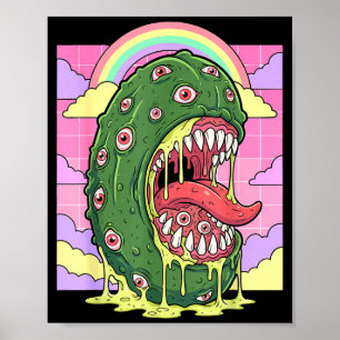 Weirdcore-Ästhetik kawaii Einlegegurkenaugen  Poster