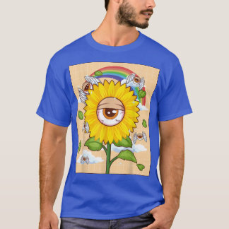 Weirdcore Ästhetik Kawaii Sonnenblume Auge Winged T-Shirt