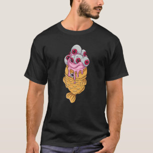 Weirdcore Ästhetik Taiyaki Ice Cream Cone Eyeball T-Shirt