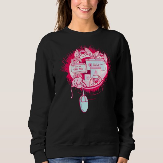 Weirdcore Ästhetische Augen Browser Soft Girl Soft Sweatshirt (Vorderseite)