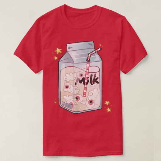 Weirdcore Ästhetische Augen Japanisch Milk Carton T-Shirt (Design vorne)