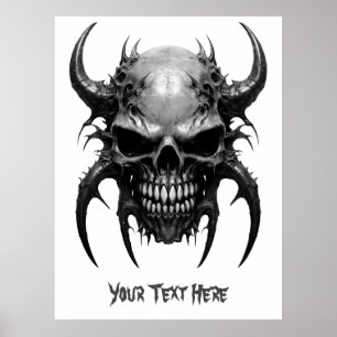 Weirdcore benutzerdefinierter stacheliger Totenkop Poster