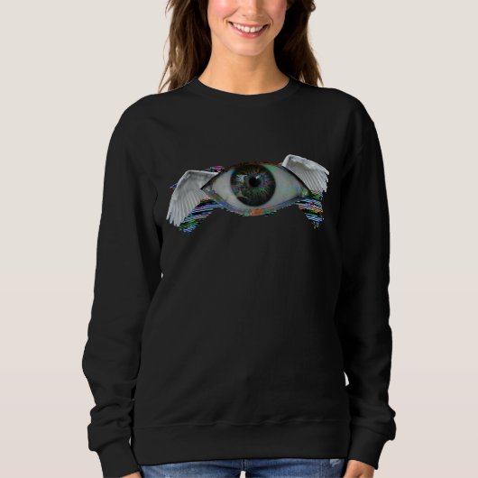 Weirdcore Glitch Angel Eye Dreamcore Ästhetik Sweatshirt (Vorderseite)
