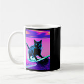 Weirdcore-Katze-Surfing-Strudel-Glitch-Trippy-Vapo Kaffeetasse (Links)