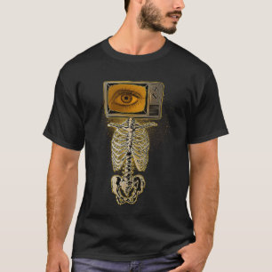 Weirdcore Skeleton TV Head Cosplay Röntgenstrahl T-Shirt