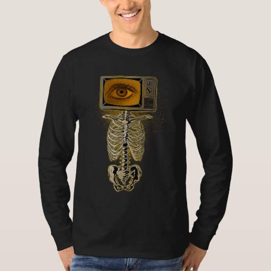 Weirdcore Skeleton TV Head Cosplay X ray Radiology T-Shirt (Vorderseite)