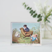 Weirdly Charming Vintage New Year Postkarte (Stehend Vorderseite)