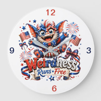 Weirdness läuft frei (Andenken) Große Wanduhr
