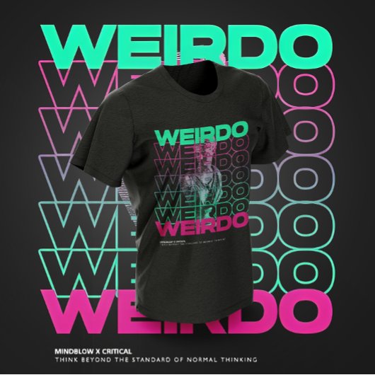 WEIRDO mehrmals Typografie T-Shirt