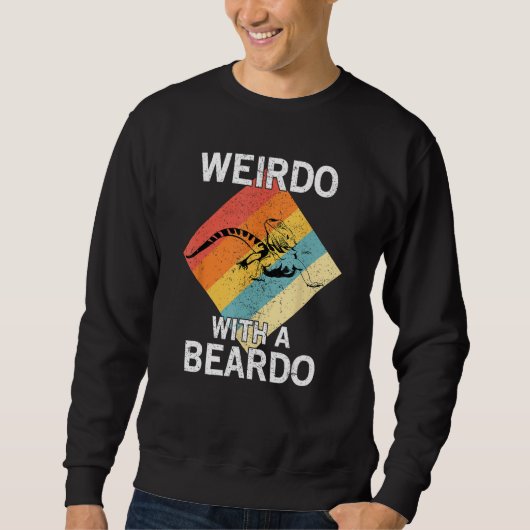 Weirdo mit einem Beardo, Retro Vintager Bartdrache Sweatshirt (Vorderseite)