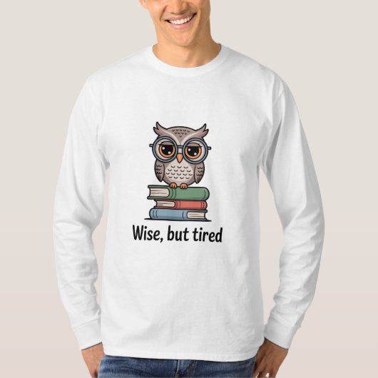 Weise aber müde Eule T-Shirt (Vorderseite)