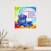 Weise alte Eule Poster (Küche)