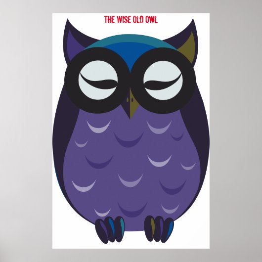 Weise Alte Eule Poster (Vorne)