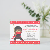 Weise der Ninja Kindergeburtstag-Party Einladungen (Stehend Vorderseite)