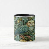 Weise Eule & Efeu William Morris Stil Malerei Kuns Tasse (Zentrum)