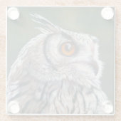 Weise Eule  Glasuntersetzer (Rückseite)