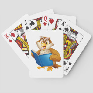 Weise Eule Lesebuch Spielkarten
