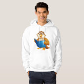 Weise Eule liest Buch Hoodie (Vorne ganz)