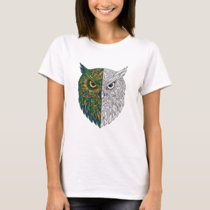 Weise Eule Mandala Künstlerischer Geist Vogel T-Sh T-Shirt