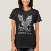 Weise Eule mit Buchflügeln T-Shirt (Vorderseite)