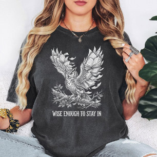 Weise Eule mit Buchflügeln T-Shirt
