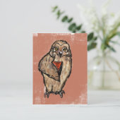 Weise Eule Postkarte (Stehend Vorderseite)