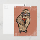 Weise Eule Postkarte (Vorne/Hinten)