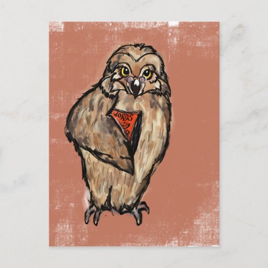 Weise Eule Postkarte (Vorderseite)