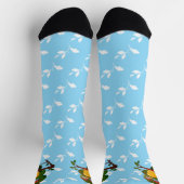 Weise Eule sitzt auf einem Ast Socken (Oben)