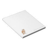Weise Eulen-Illustration personalisiert  Notizblock (angewinkelt)