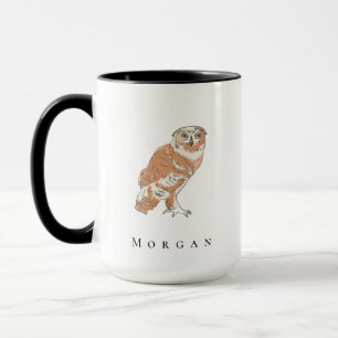 Weise Eulen-Illustration Personalisierter Name Ben Tasse