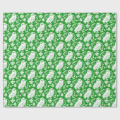 Weise Eulen-Volks kunst Grüne Feiertage Geschenkpapier (Flach)