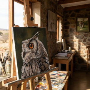 Weise Eulenmalerei Klein Leinwanddruck