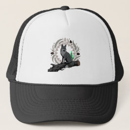Weise Fuchs-Silhouette Natur-Talisman Grafik-Kunst Truckerkappe