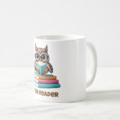 Weise Leser Eule Kaffeetasse Geschenk (VorderseiteRechts)