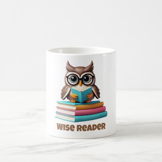 Weise Leser Eule Kaffeetasse Geschenk (Mittel)