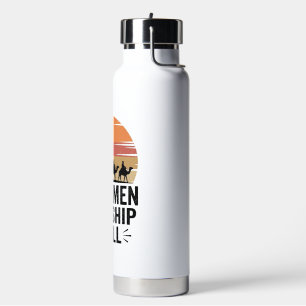 Weise Männer beten noch Vintage-Weihnachts-Shirt Trinkflasche
