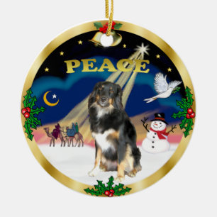 Weise Männer - Dreifarbiger Australian Shepherd Keramikornament