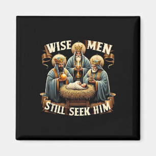 Weise Männer suchen ihn noch Krippe Christlich Jes Magnet
