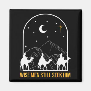 Weise Männer suchen ihn noch Weihnachtskrippe Chri Magnet