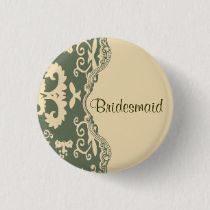 weise Paisley-Westernland-Hochzeitsbrautjungfer Button