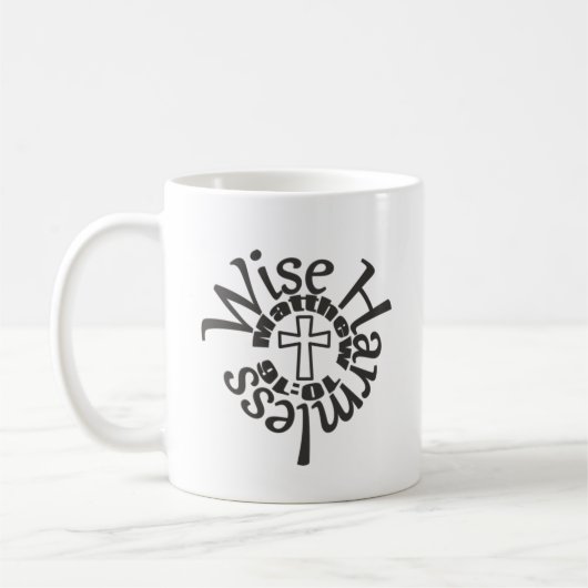 weise und harmlos - Göttliche Weisheitskripte Kaffeetasse (Links)