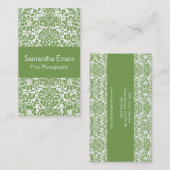 Weise und weiße Damast-Visitenkarte Visitenkarte (Vorne/Hinten)